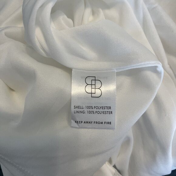 Baltic Born Maxi Dress Small Bridget White Texture Slit Flow Defined Waist Sheer - Picture 10 of 11